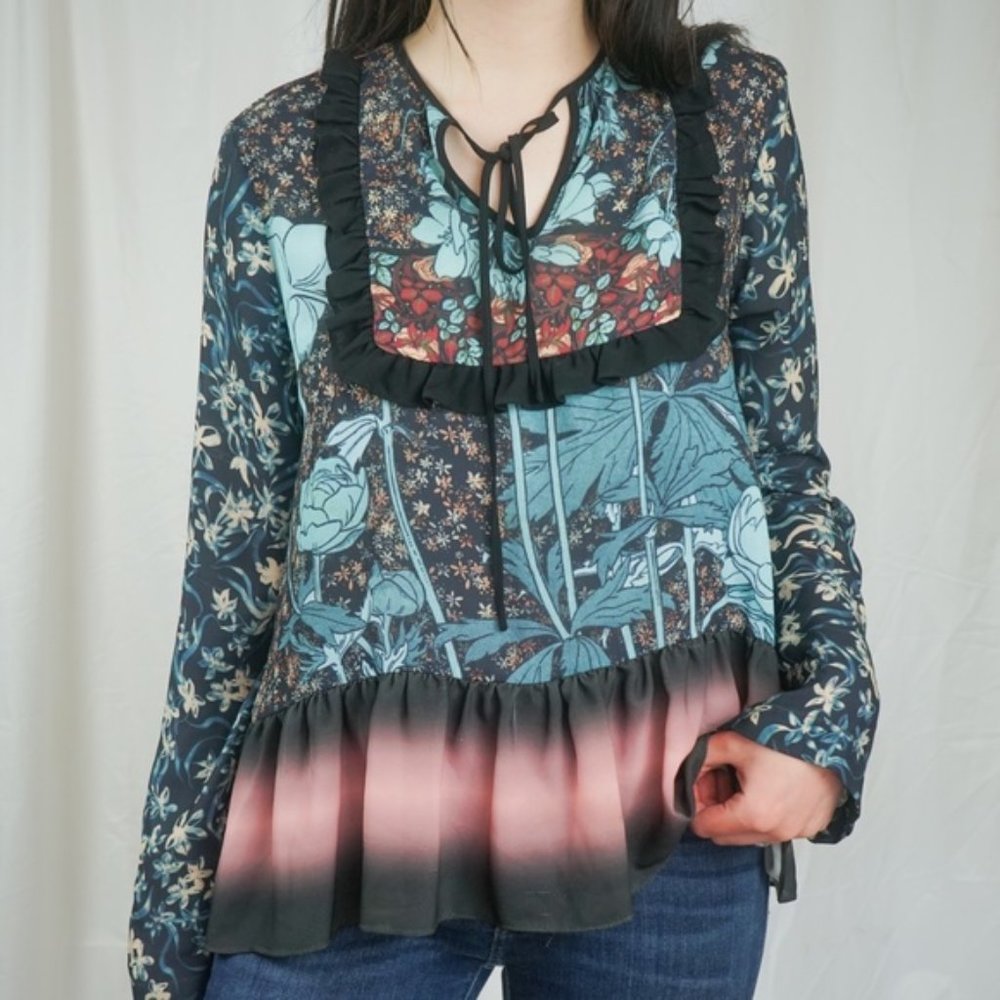 CLOVER CANYON  Bohemian Rhapsody Ruffle Blouse